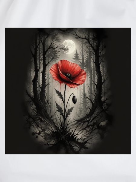Mohn im dunklen Wald
