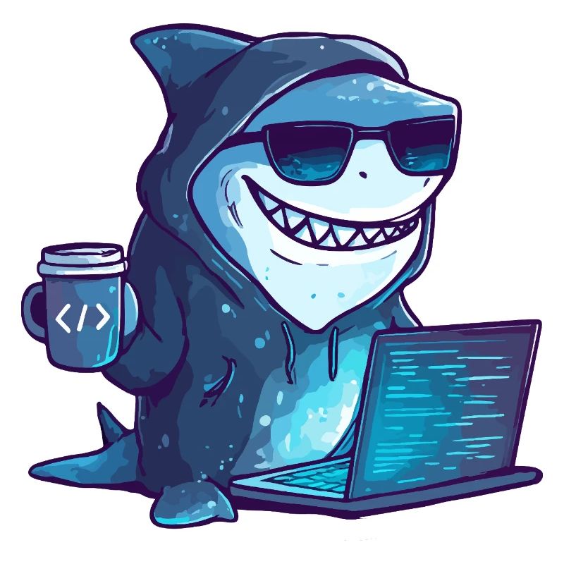 Cyber Shark Hacker Design