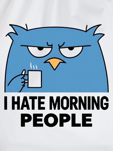 Grummelige Eule Kaffee Morgen