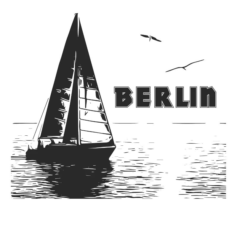 Berlin Segelboot und 2 Möwen