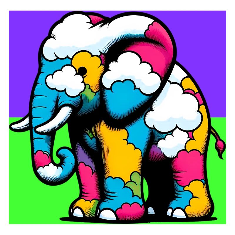 Elephant with Cloud and Clouds