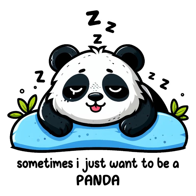 Sleeping Tired Panda Funny Animals