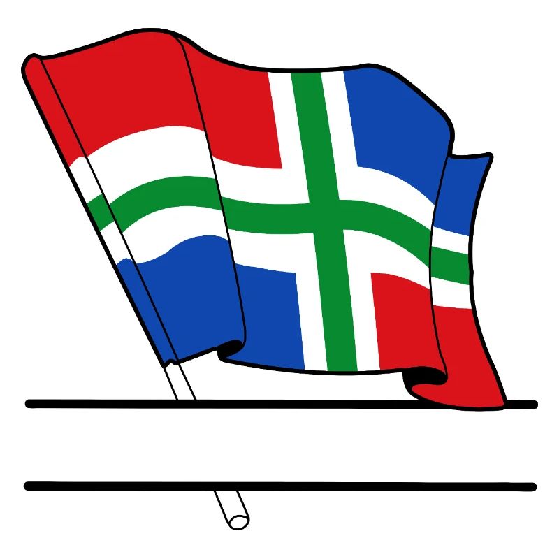 Drapeau Groningue bannière de texte