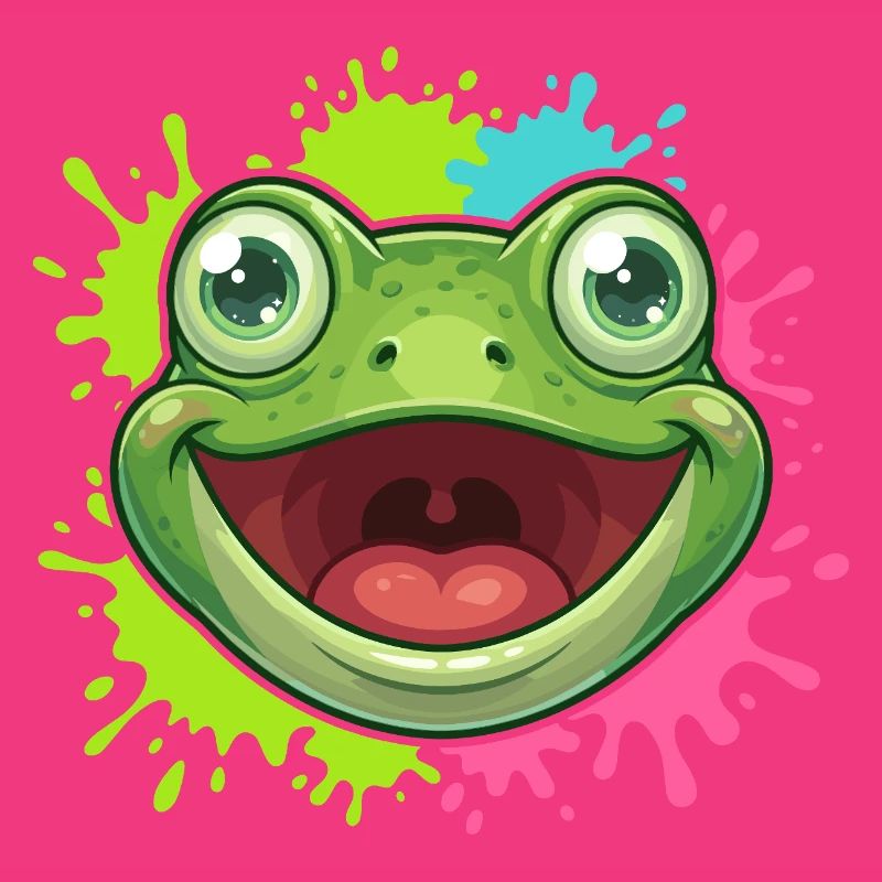 Éclaboussure joyeuse de grenouilles