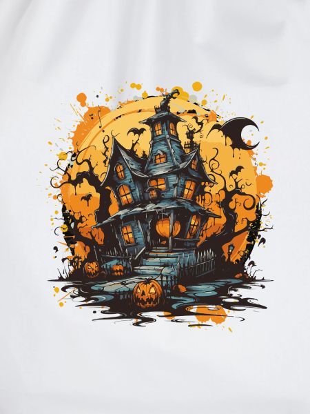 Spukhaus im Halloweenmond