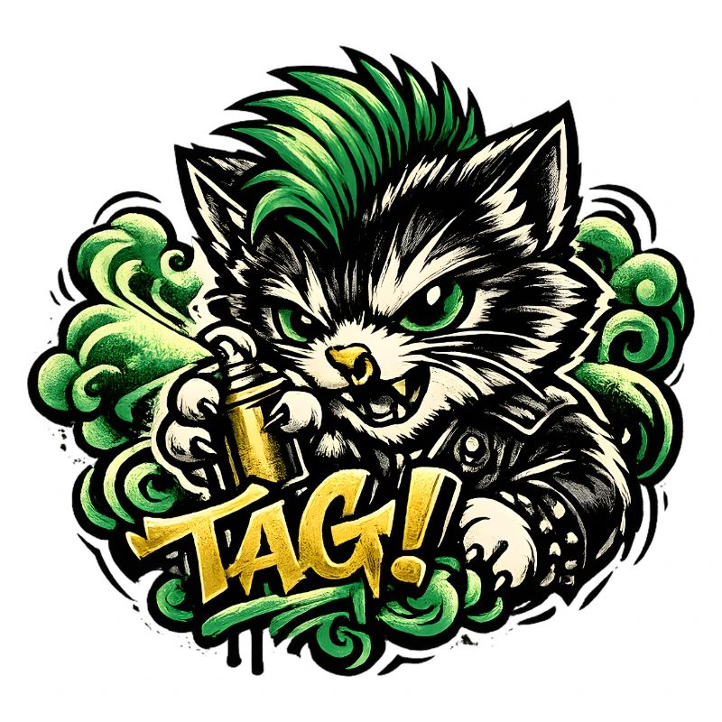 Aggressive Cat Graffiti