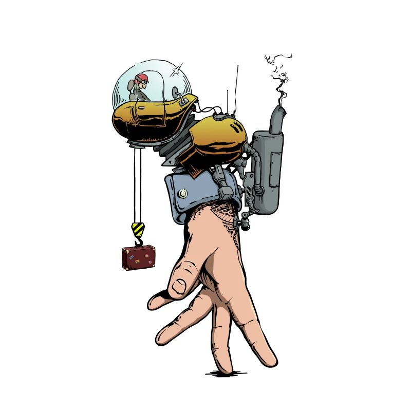 Hand Walker Comic Illustration