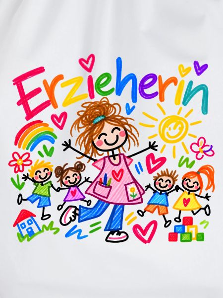 Erzieherin Kindergarten Beruf Geschenk Doodle