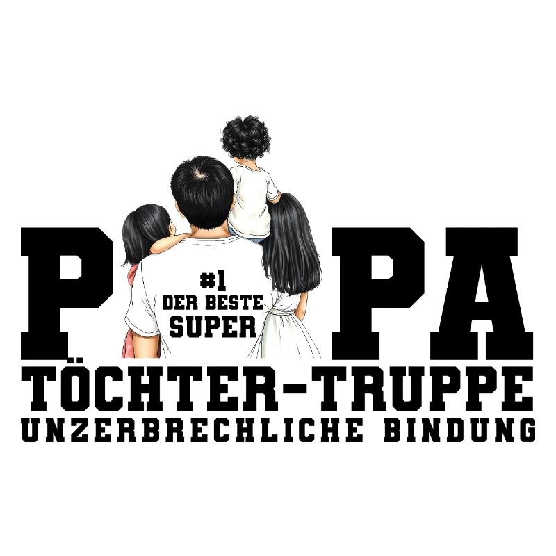 Papa Töchter-Truppe Illustration
