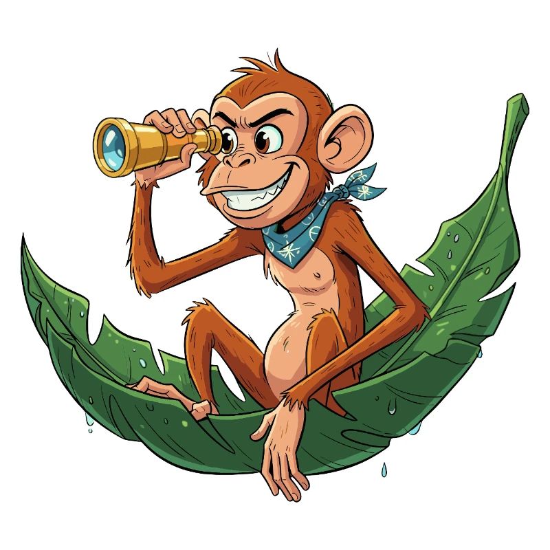 Adventure monkey with telescope