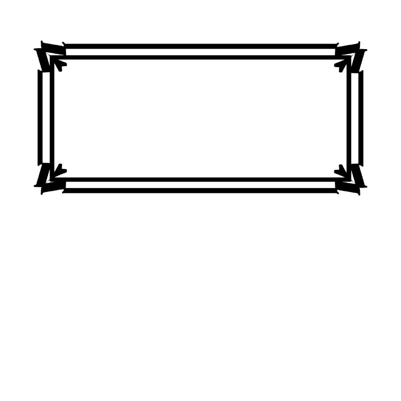 Rectangular frame with ornaments