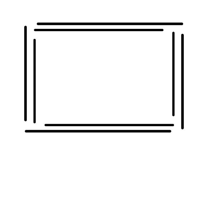 Rectangular frame with black lines