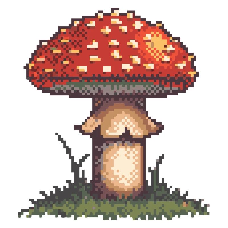 Pixel champignon néon rétro
