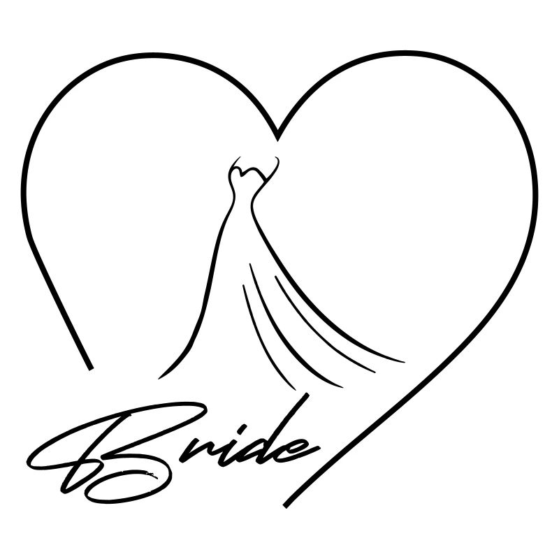Team Bride! Heart & Wedding Dress, Customizable