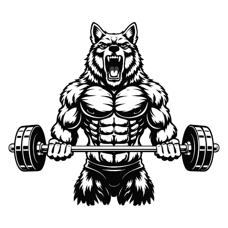 Powerful Wolf with Barbell