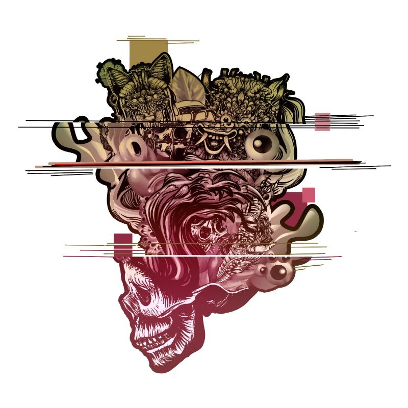 Skull Head Blown Glitch