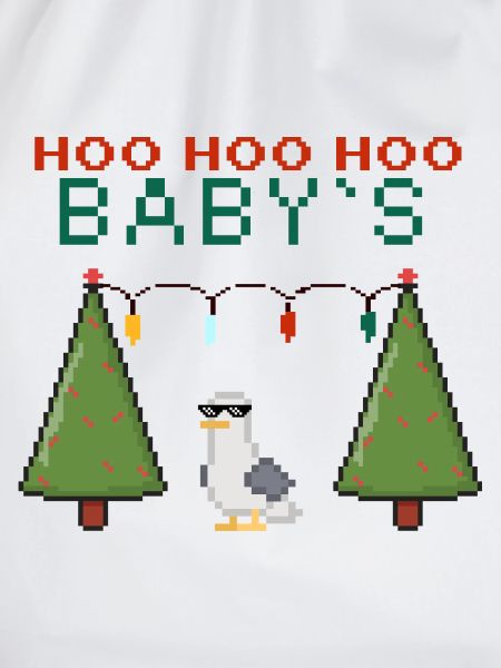 Pixel-Weihnachtsvogel mit Lichterketten