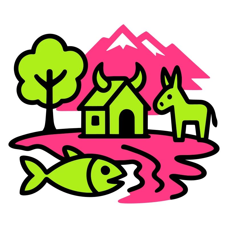 Naïve Pop Art Landscape