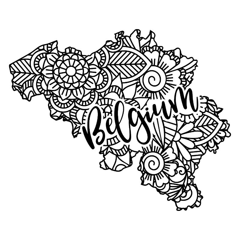 Belgium Map Mandala Brussels Bruges