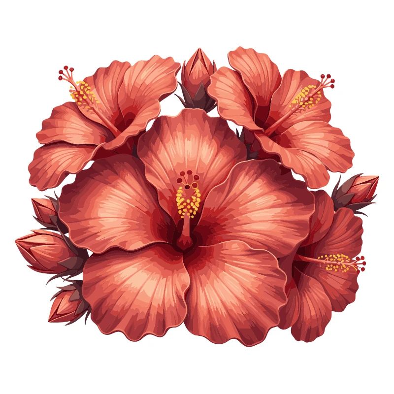 Hibiscus in rose red