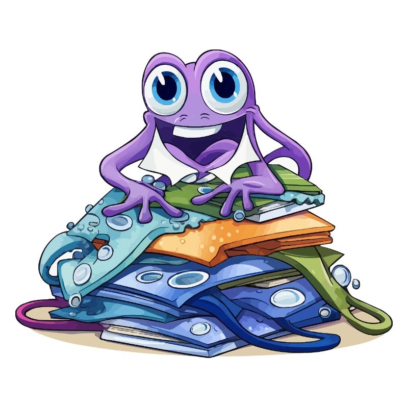Creative Monster on Stack of Books