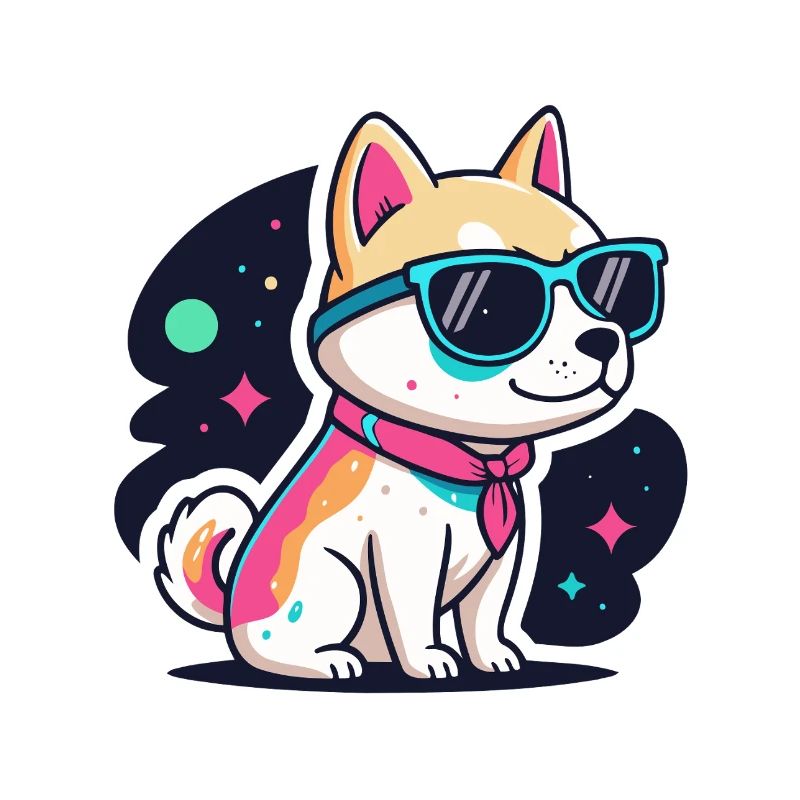 Dog Astral Neon Glasses