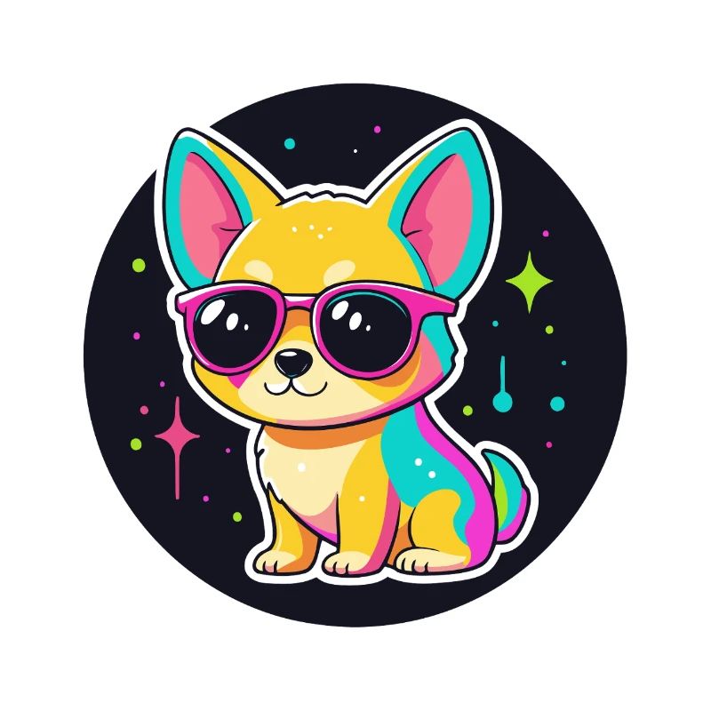 Dog Cosmos Neon Glasses