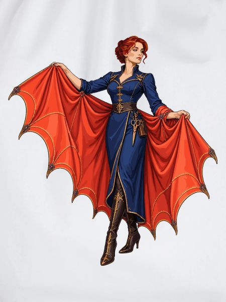 Vampir-Diva mit roten Flügeln