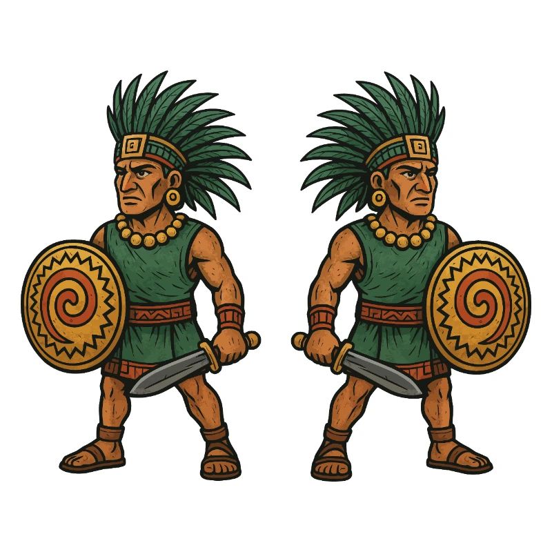 Double guerrier aztèque