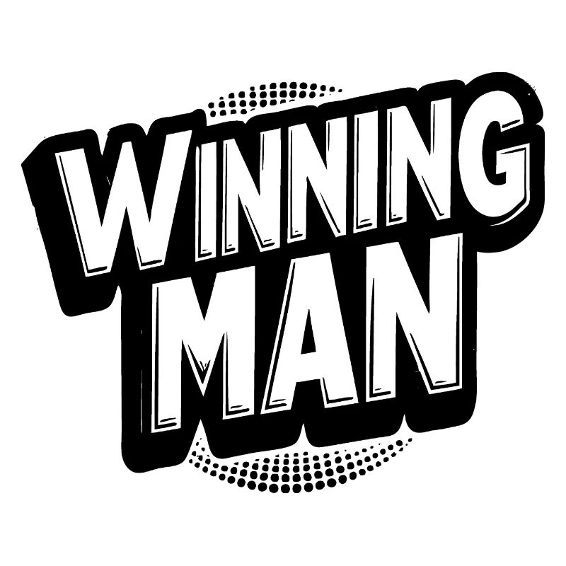 winning man lettering