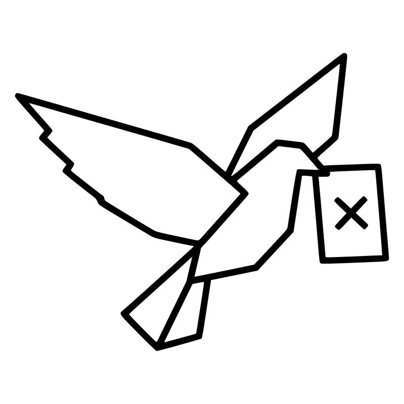 Brieftaube Wahlzettel Outline