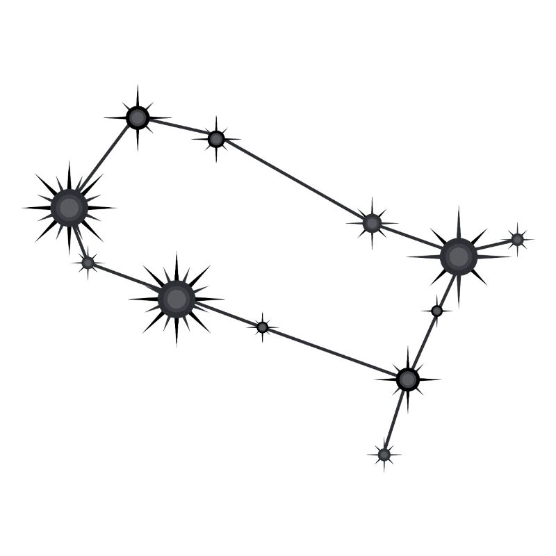 Zwillinge Sternbild Sternzeichen Schwarz & Grau