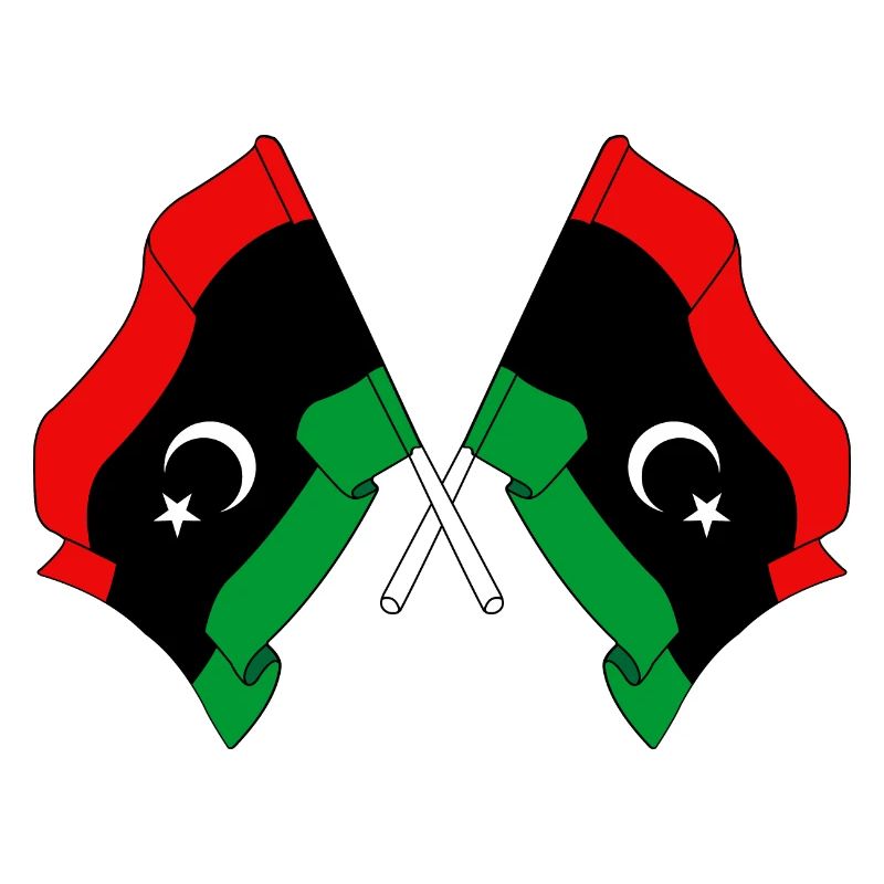 Two flags Libya