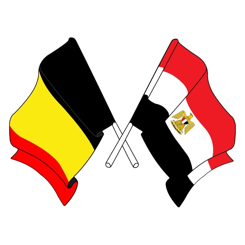 Drapeau Belgique, drapeau Égypte