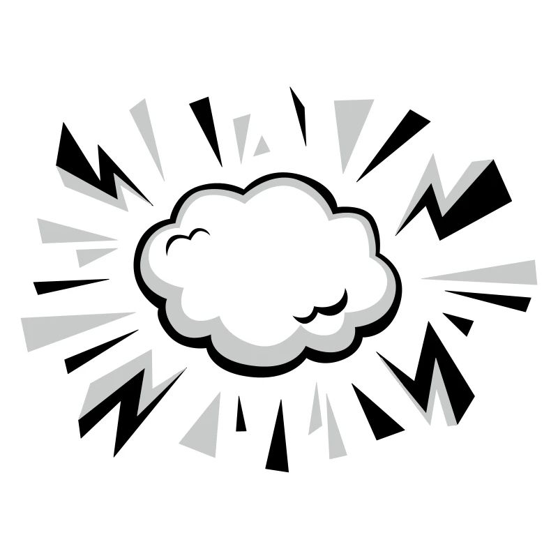 Comic Wolke mit Blitzen