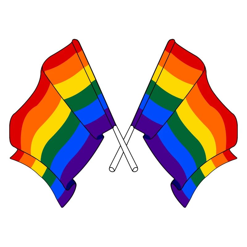 Two rainbow flags