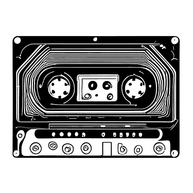Retro Design Audio Cassette Black