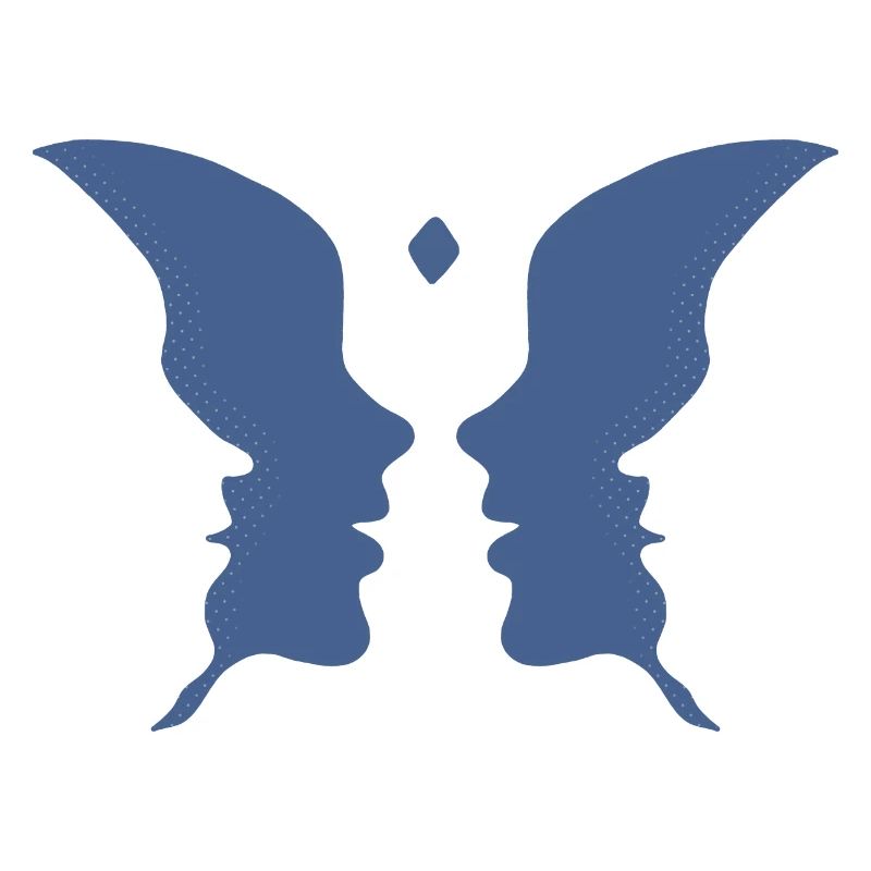 Küssende Gesichter oder ein Schmetterling