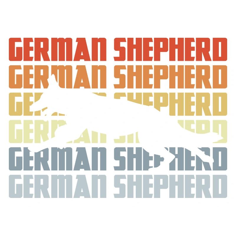 Deutscher Schäferhund Silhouette Retro