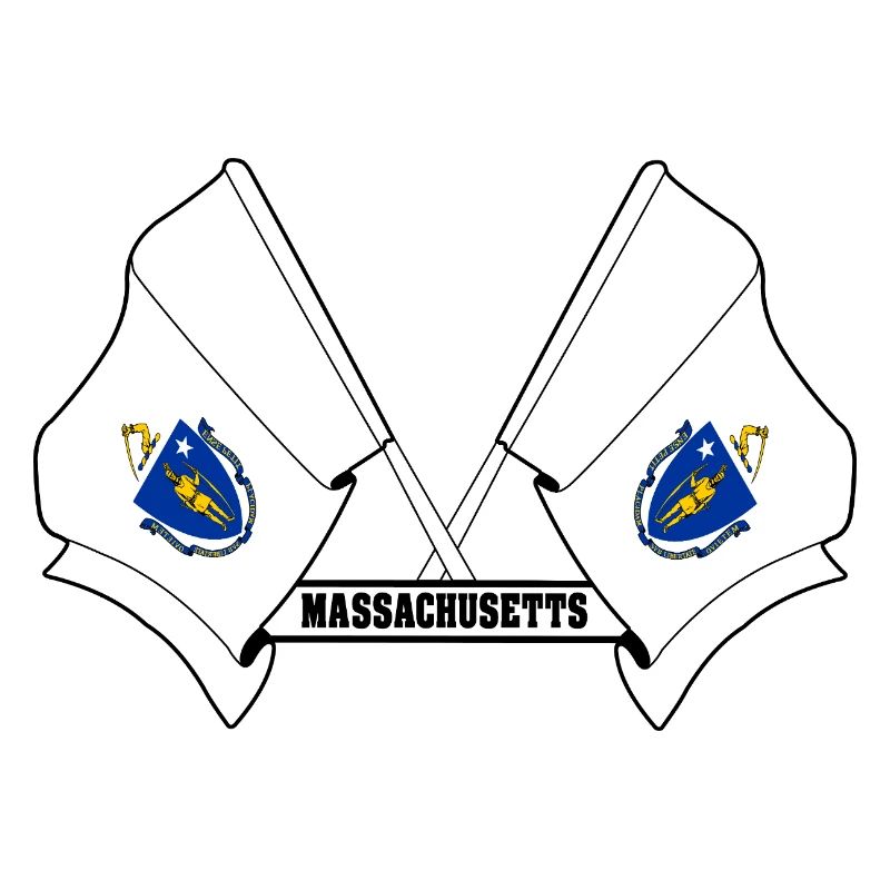 Deux drapeaux texte MASSACHUSETTS