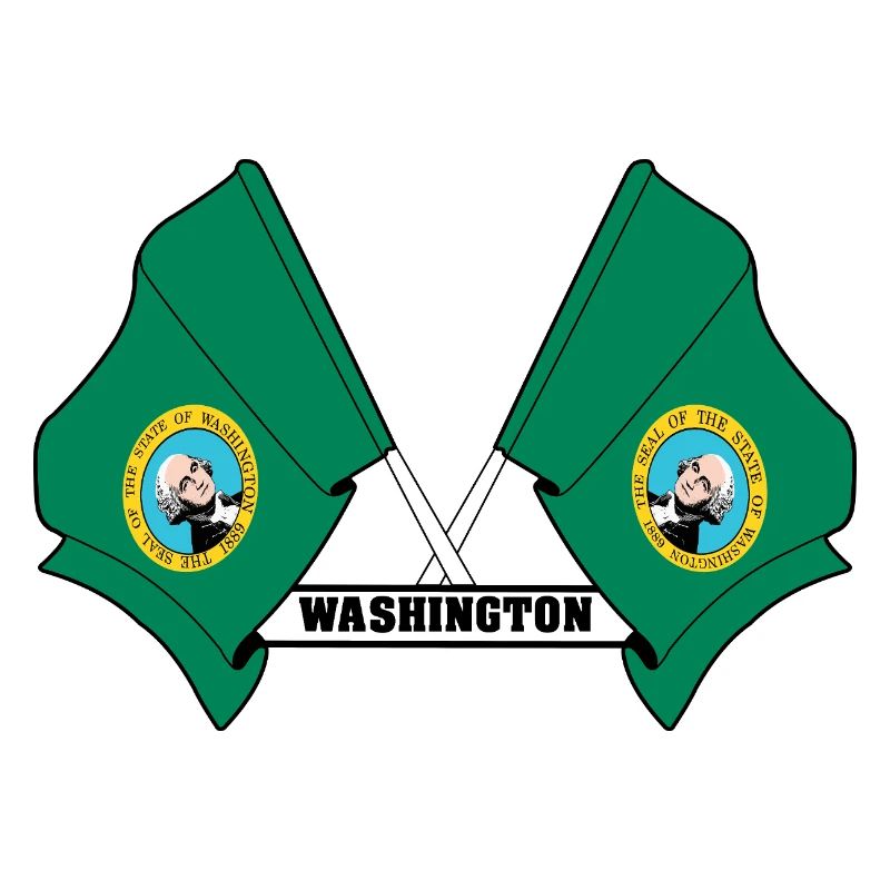 Two flags text WASHINGTON