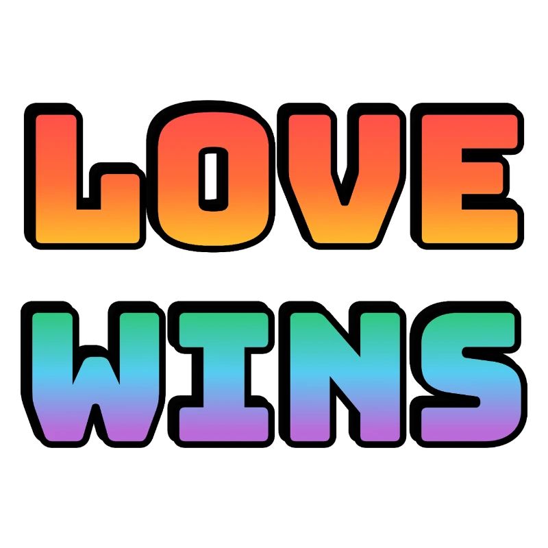 Love Wins Gradient Rainbow Letters