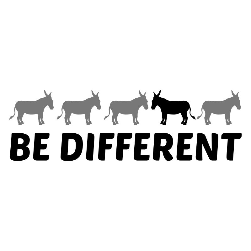text anders be different esel pferd pony klein pac