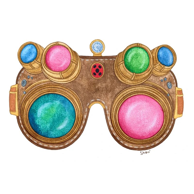 Regenbogen-Steampunk-Brille