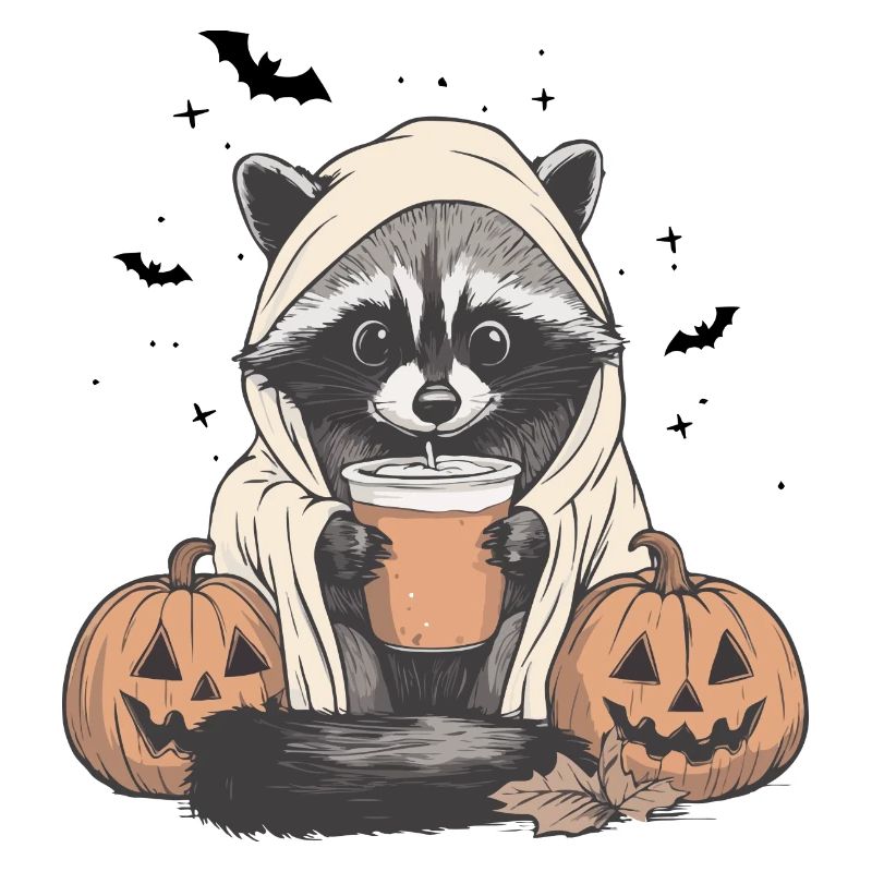 Halloween Pullover, Waschbär Halloween, Geschenk