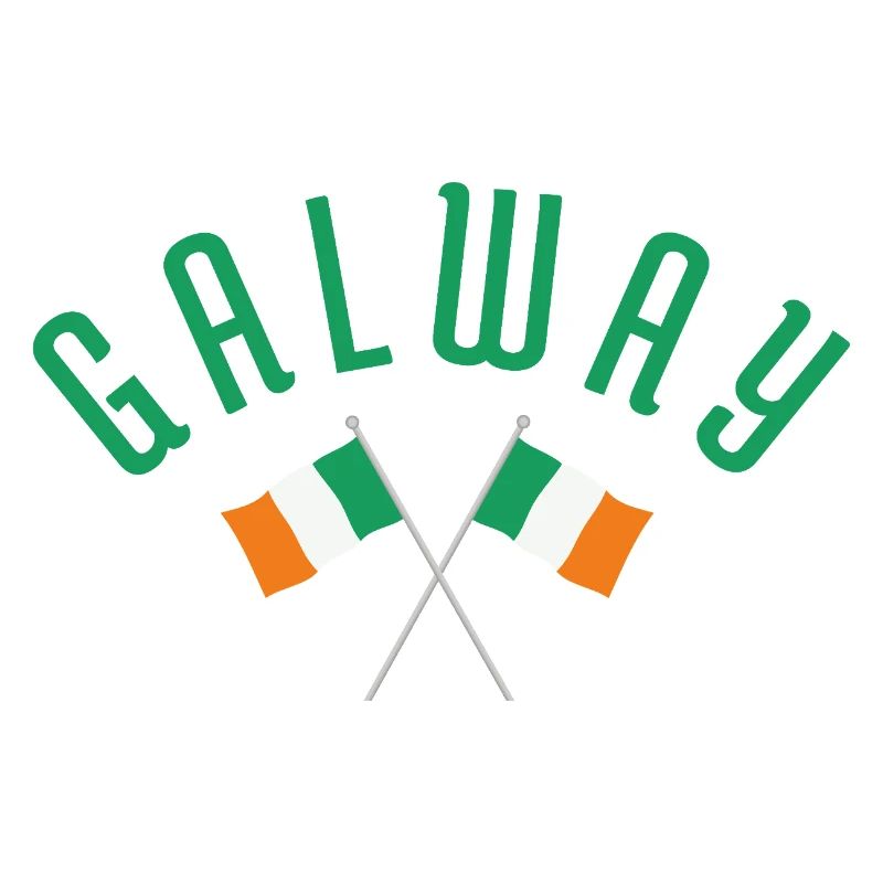 Galway Crossed Irish Flags