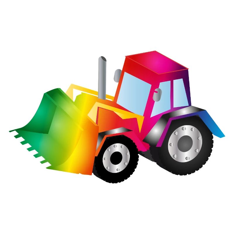 Regenbogen-Bagger voller Farbenfreude