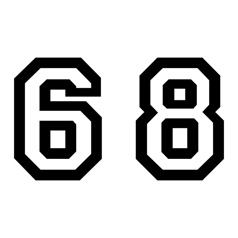 Number - 68 - Sixty Eight