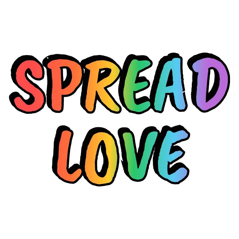 Spread Love Rainbow Text LGBT Pride