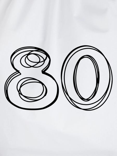 Zahl 80 handgezeichnet